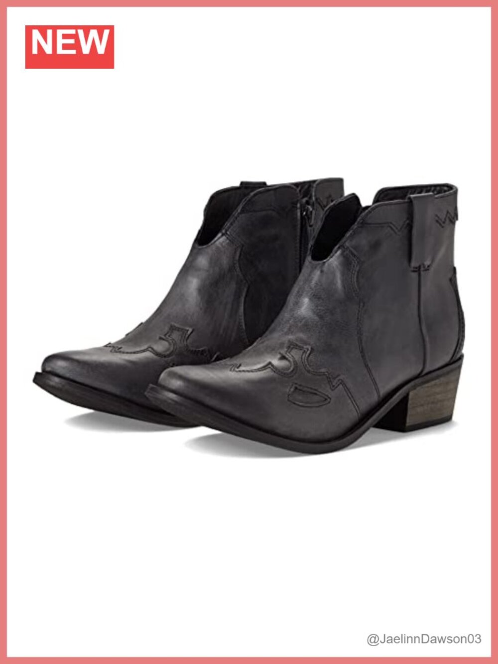 Black Leather Knee High Boots with Cutouts Side Zipper Stack Heel